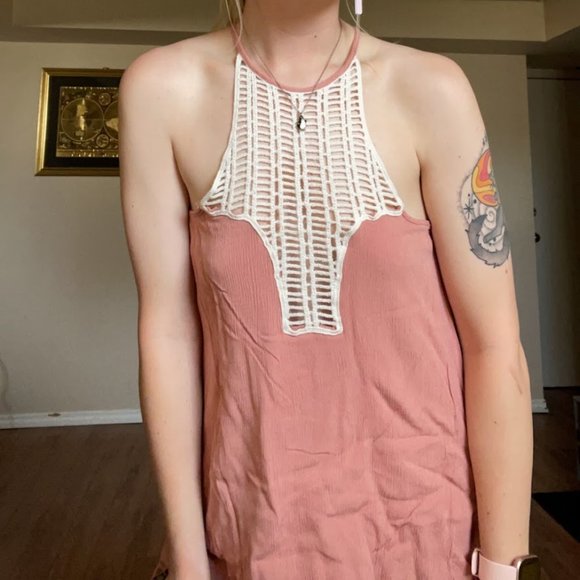 Pink and White Venus Tank top, Size S. Loose, comfy, casual fit. - Picture 1 of 7